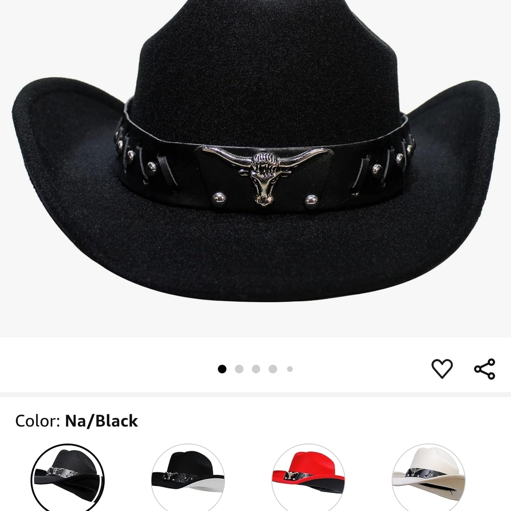 Black Cowboy Hat with Bullhead Accent